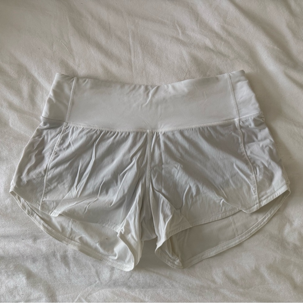 lululemon athletica White Speed Shorts 4”